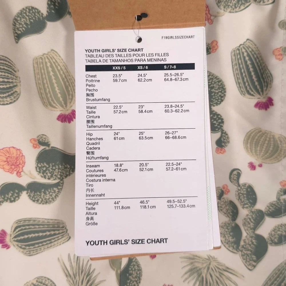 NWT‎ THE NORTH FACE Shorts LARGE 14/16 Youth Girls Water Ripple Cactus Print
